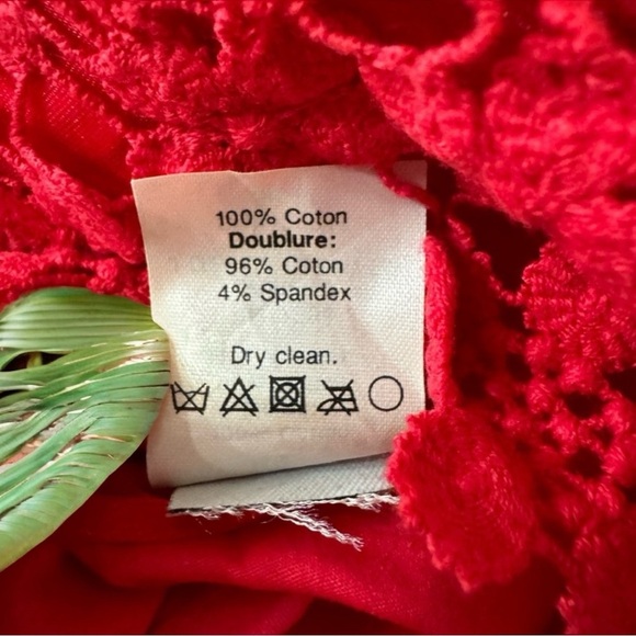 J. CREW Red Lace Daisies Scalloped Edge High Waisted Mini Skirt - Size 00 - Picture 9 of 11